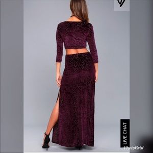 LULUs perfect night plum purple velvet maxi